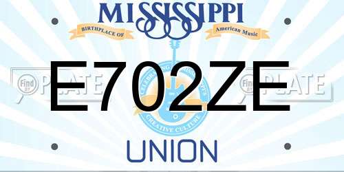 E702ZE Mississippi License Plate