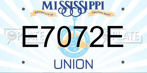 E7072E Mississippi License Plate