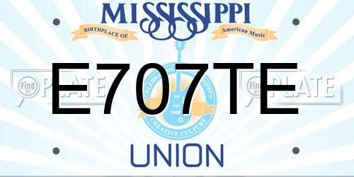 E707TE Mississippi License Plate