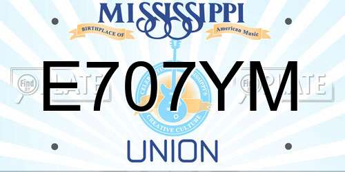 E707YM Mississippi License Plate
