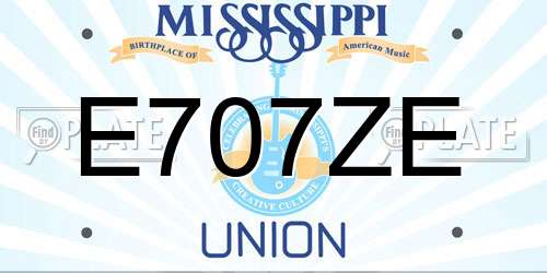 E707ZE Mississippi License Plate
