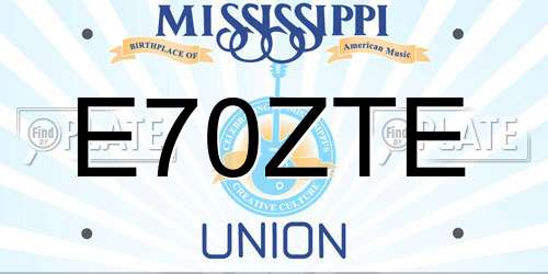 E70ZTE Mississippi License Plate