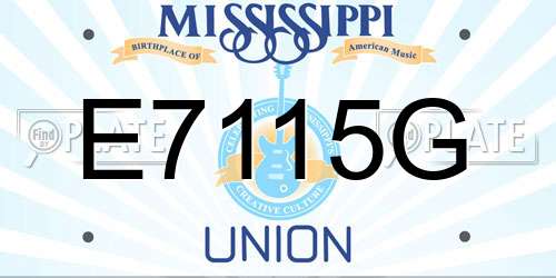 E7115G Mississippi License Plate