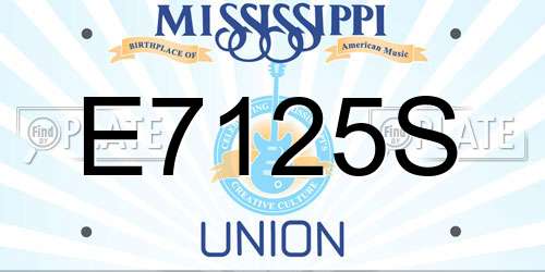 E7125S Mississippi License Plate