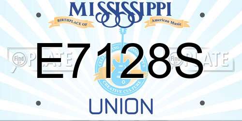 E7128S Mississippi License Plate
