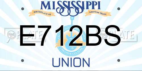 E712BS Mississippi License Plate