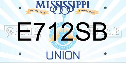 E712SB Mississippi License Plate