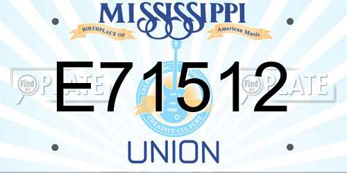 E71512 Mississippi License Plate