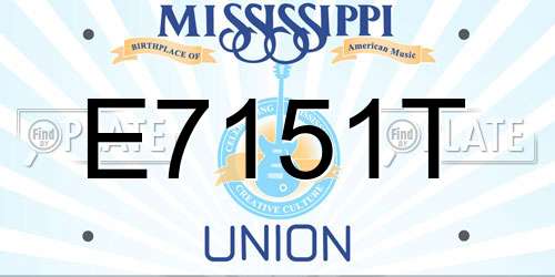 E7151T Mississippi License Plate