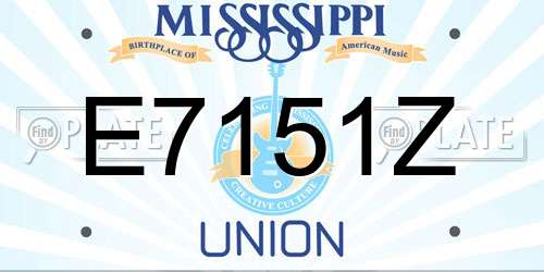 E7151Z Mississippi License Plate
