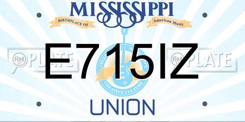 E715IZ Mississippi License Plate