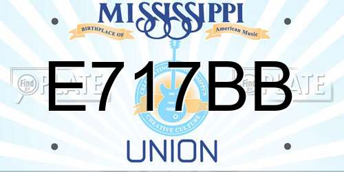 E717BB Mississippi License Plate