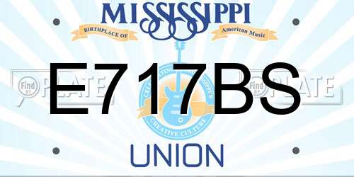 E717BS Mississippi License Plate