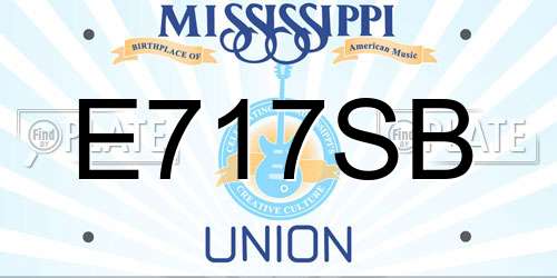 E717SB Mississippi License Plate