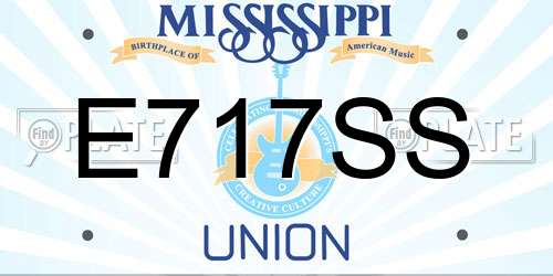 E717SS Mississippi License Plate