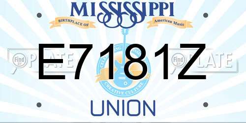 E7181Z Mississippi License Plate