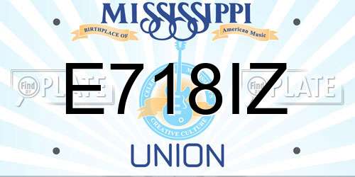E718IZ Mississippi License Plate