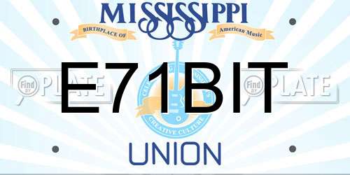 E71BIT Mississippi License Plate