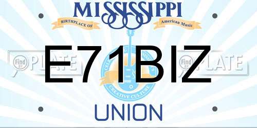 E71BIZ Mississippi License Plate