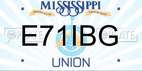 E71IBG Mississippi License Plate