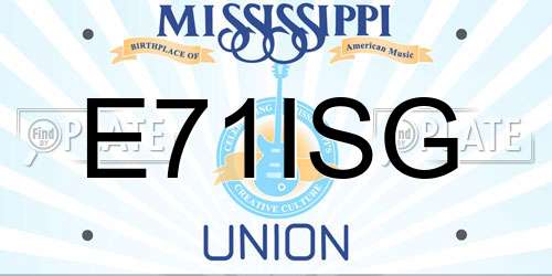 E71ISG Mississippi License Plate