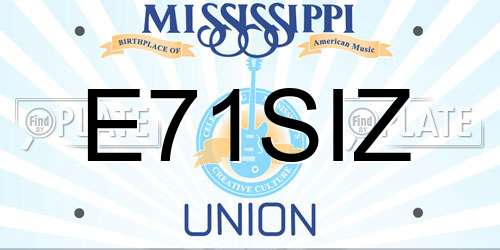 E71SIZ Mississippi License Plate