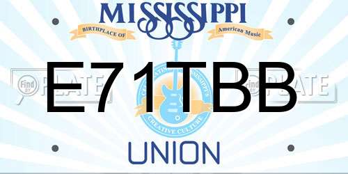 E71TBB Mississippi License Plate