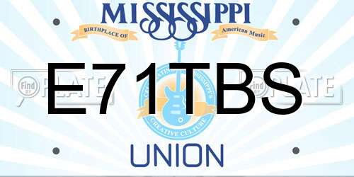 E71TBS Mississippi License Plate