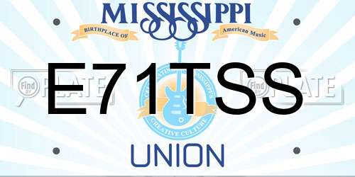 E71TSS Mississippi License Plate