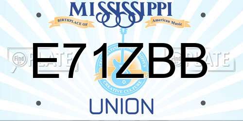 E71ZBB Mississippi License Plate
