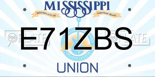 E71ZBS Mississippi License Plate