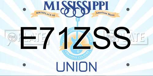 E71ZSS Mississippi License Plate