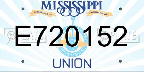E720152 Mississippi License Plate