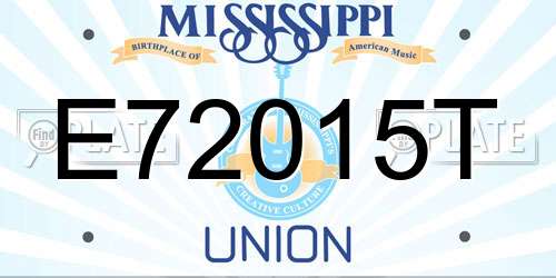 E72015T Mississippi License Plate
