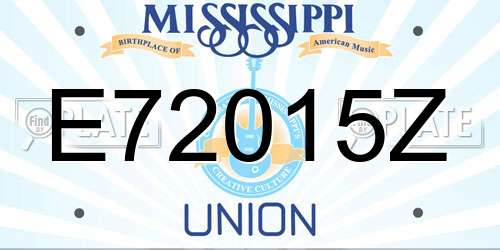 E72015Z Mississippi License Plate