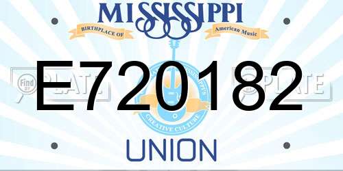 E720182 Mississippi License Plate