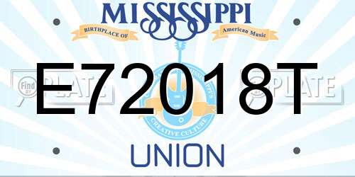 E72018T Mississippi License Plate