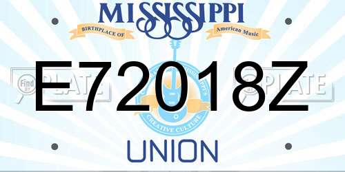 E72018Z Mississippi License Plate