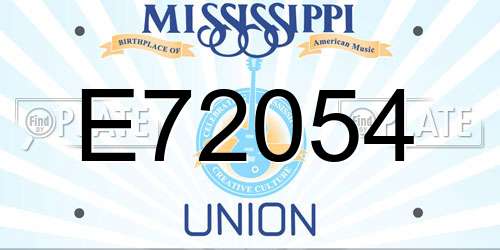 E72054 Mississippi License Plate