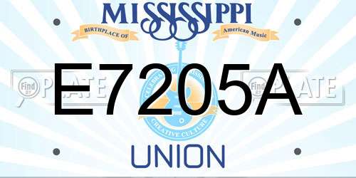 E7205A Mississippi License Plate