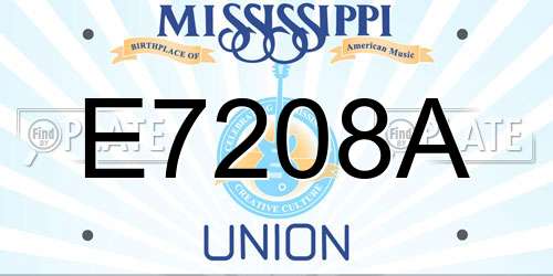 E7208A Mississippi License Plate