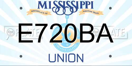 E720BA Mississippi License Plate