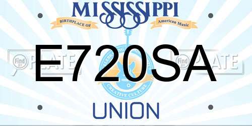 E720SA Mississippi License Plate