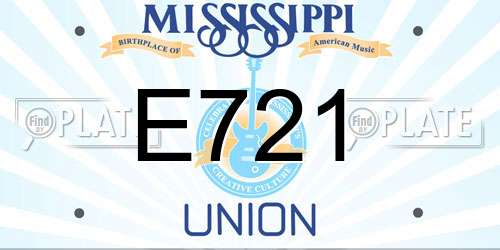 E721 Mississippi License Plate