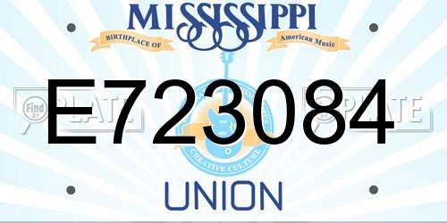 E723084 Mississippi License Plate
