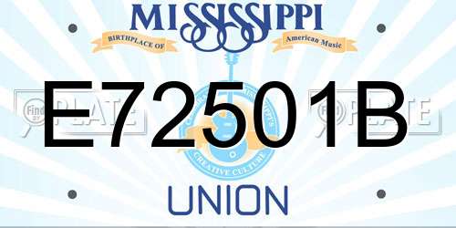 E72501B Mississippi License Plate