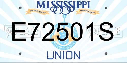 E72501S Mississippi License Plate