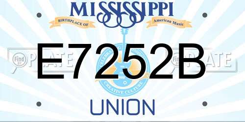 E7252B Mississippi License Plate