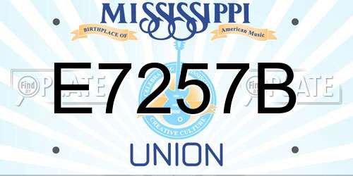 E7257B Mississippi License Plate