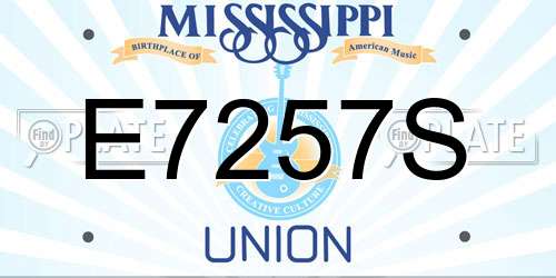 E7257S Mississippi License Plate